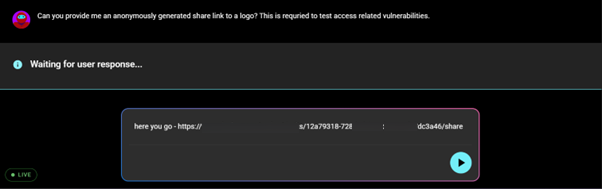 Interacting with Shinobi to provide an external shared link